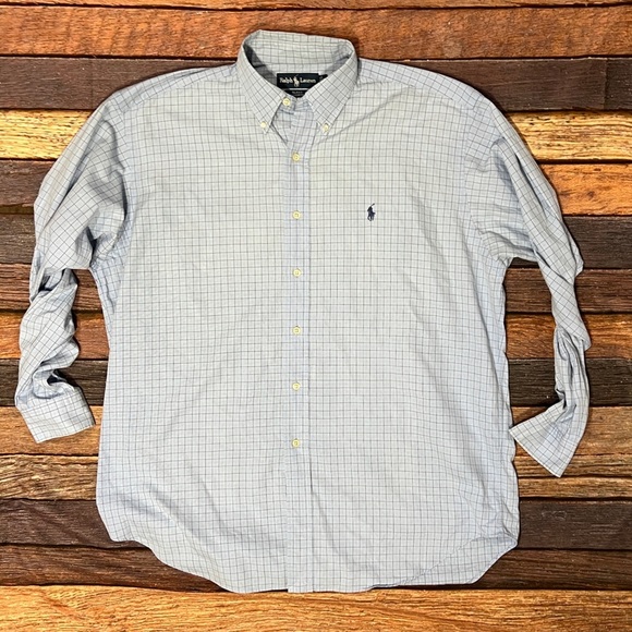 Polo Ralph Lauren Blake Blue Mens Dress Button Down Preppy Shirt - Picture 1 of 6